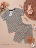 Black Cherry Gingham Unisex Co-ord Shorts Set
