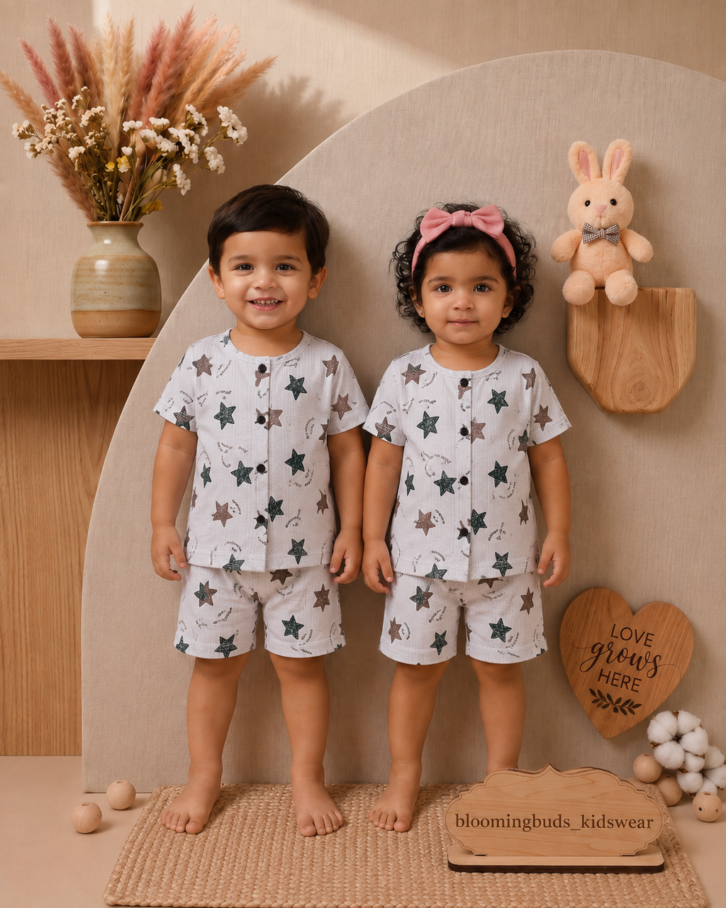 Lavender Starry Light Unisex Co-ord Shorts Set
