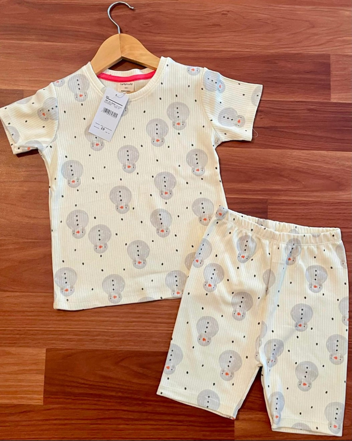 Grey Chick Print Unisex Co-ord Shorts Set