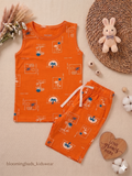 Kids Sleeveless Co-ord Shorts Set – Good Vibes Vacation Print