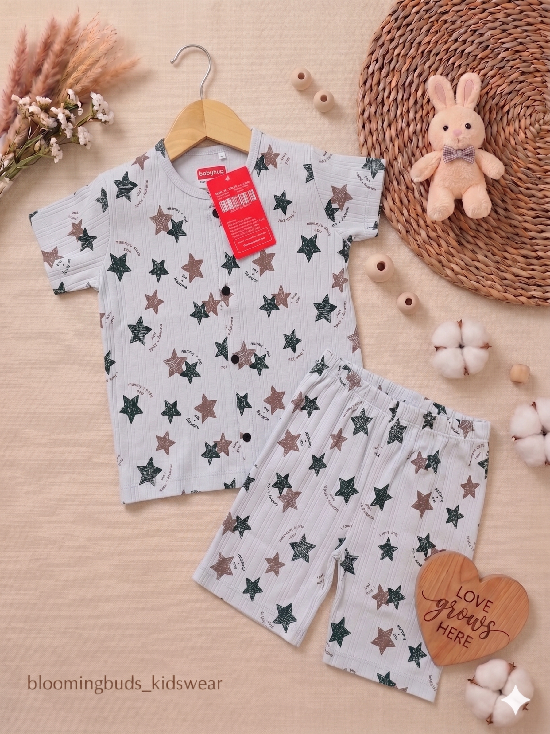 Lavender Starry Light Unisex Co-ord Shorts Set