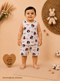 Minnie Mouse Print Sleeveless Shorts Set