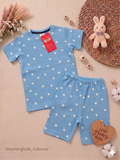 Sky Blue Stars Unisex Co-ord Shorts Set