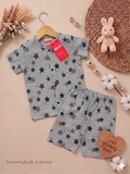 Starry Grey Star Print Unisex Co-ord Shorts Set