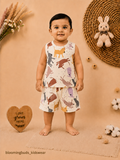 Unisex Dogs Print Sleeveless Shorts Set