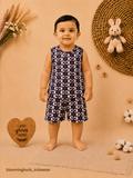 Unisex Geometric Star Print Sleeveless Shorts Set