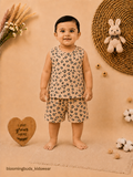 Unisex Leopard Print Sleeveless Shorts Set