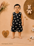 Unisex Mickey Print Sleeveless Shorts Set