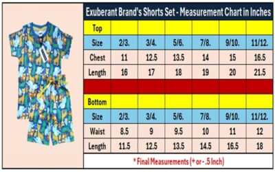 Exuberant-Size-Chart-Shorts-Set