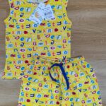 Alphabet Parade Sleeveless Set – Yellow ABC Print Co-ord