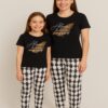 Believe in Yourself Monochrome Mom-Daughter Pyjama Set
