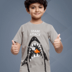 Boys Ash Gray T-Shirt & Bottle Green Capri Set – Cotton Bio-Wash Casual Wear