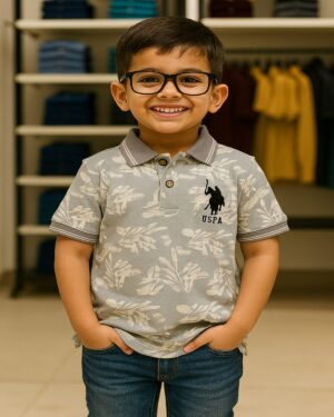 Boys Cadet Grey Collar T-Shirt – Premium Airtex Pique Cotton Polo