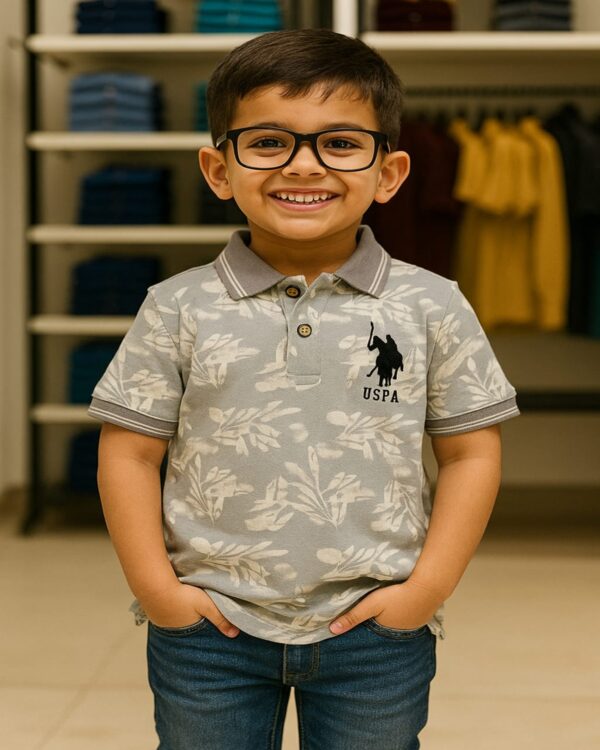 Boys Cadet Grey Collar T-Shirt – Premium Airtex Pique Cotton Polo