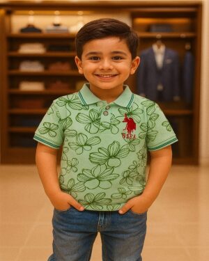 Boys Celadon Green Collar T-Shirt – Premium Airtex Pique Cotton Polo