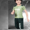 Boys Moss Green T-Shirt & Dark Majestic Wine Full Pant Set – Cotton Bio-Wash Casual Wear