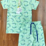 Cheery Croc Adventure Set – Mint Green Crocodile Print T-Shirt & Shorts Coord