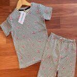 Cherry Checks Kids Playwear Co-ord Shorts Set