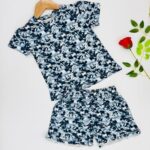 Girls Black & Blue Rush T-Shirt & Frill Shorts – Trendy Co-ord Set