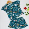 Girls Dark Viridian Green Meadow Bloom T-Shirt & Frill Shorts – Trendy Co-ord Set