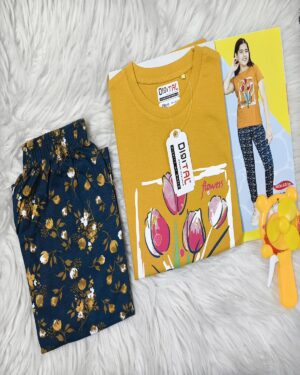 Girls Golden Tulip Bloom Premium Pyjama Set