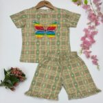Girls Green Rainbow Butterfly T-Shirt & Frill Shorts – Trendy Co-ord Set