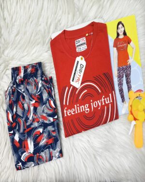 Girls Joyful Energy Abstract Premium Pyjama Set