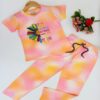 Girls Orange & Pink Tie-Dye Pyjama Set
