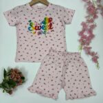 Girls Pastel Pink Smiley Daisy Delight T-Shirt & Frill Shorts – Trendy Co-ord Set