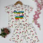 Girls Rainbow Cherry T-Shirt & Frill Shorts – Trendy Co-ord Set