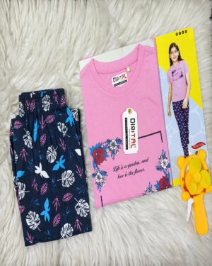 Girls Secret Garden Pink Premium Pyjama Set