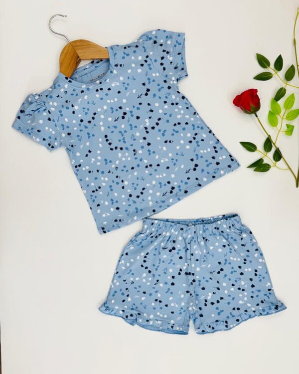 Girls Sky Petal T-Shirt & Frill Shorts – Trendy Co-ord Set