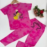 Girls Smile Day Fuchsia Pink Tie-Dye Pyjama Set