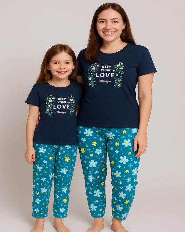 Keep Your Love Blossom Mom-Daughter Pyjama Set