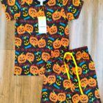 Kids Black with Halloween Theme Print T-Shirt & Shorts Set – Cotton Bio-Wash Casual Wear
