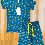 Kids Dark Peacock Blue Star Wars Print T-Shirt & Shorts Set – Cotton Bio-Wash Casual Wear