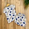 Kids Ice White with Blue Spider Mask Print T-Shirt & Shorts Set – Cotton Casual Wear