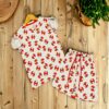 Kids Ice White with Red Spider Mask Print T-Shirt & Shorts Set – Cotton Casual Wear