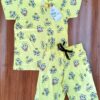 Kids Lemon Yellow with Cartoon Print T-Shirt & Shorts Set – Cotton Bio-Wash Casual Wear