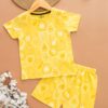 Kids Royal Yellow Printed T-Shirt & Shorts Set – Cotton Casual Wear