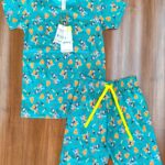 Pizza Party Power Set – Teal T-Shirt & Shorts with Cartoon Pizza and Hero Print
