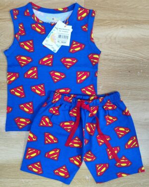 Super Shield Sleeveless Set – Blue & Red Hero Print Co-ord