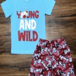 Express Wheels Powder Grey Racer Tee & Racing Print Shorts