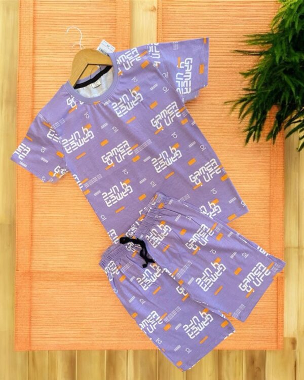 Gamer Mode On Wisteria Lavender Boys Co-ord Shorts Set