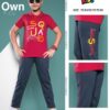 Gamer Squad Cherry Red Collar T-Shirt & Stealth Grey Awesome Full Pant Set