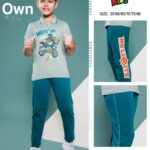Moto Boss Cool Mint Collar Tee & Teal “No Limits” Track Pant Set