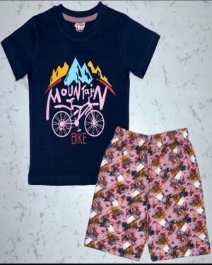 Mountain Trekker Midnight Tee & Adventure Pink Shorts
