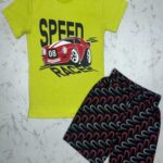 Neon Racer Lime Speed Tee & Zigzag Track Shorts