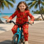 Reindeer Parade Cardinal Red Holiday Kids Co-ord Set – Full Sleeve T-Shirt & Pyjama