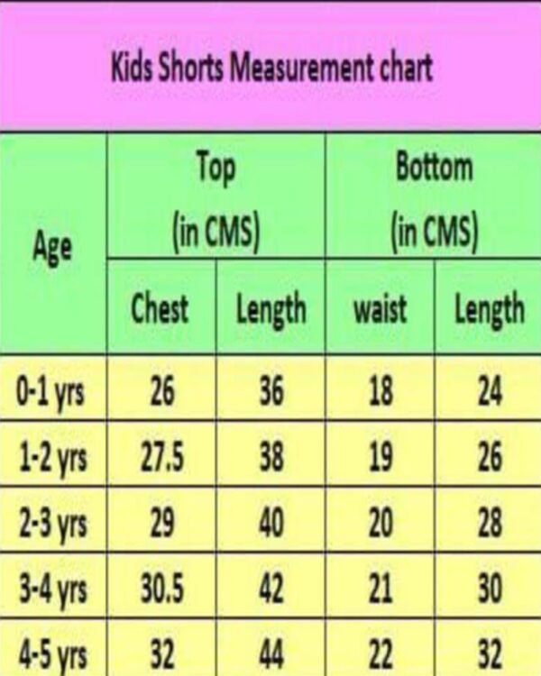 Story Kid Size Chart